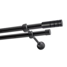 Double Curtain Rod Ø 19 mm, Black, 480 cm, TECHNO KOWALSKI