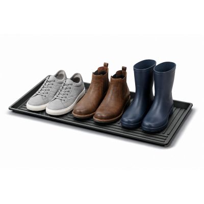 4. LARGE DRAINER SHOE RACK TASSY DRY PAD BLACK PROSPERPLAST