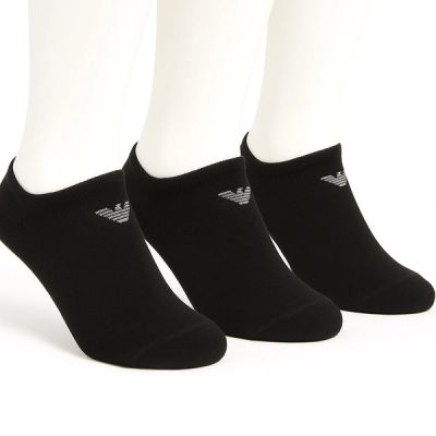 Emporio Armani Calza ankle socks cotton black comfortable 3-pack