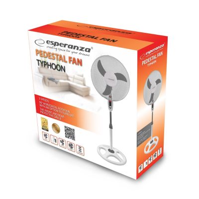 2. Esperanza Typhoon EHF002WE pedestal fan (white, gray)