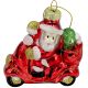 4. GLASS MOULDED BAUBLE SANTA CLAUS ON A MOTORCYCLE SASKA GIFT & DECOR