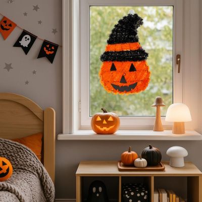 10. DECORATIVE PUMPKIN FIGURE 35CM HALLOWEEN ORANGE STRIP