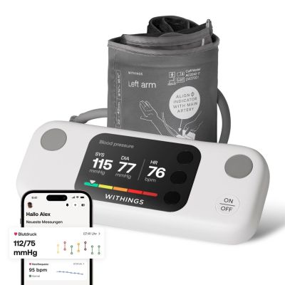Withings WPM07-08-ALL-INT Blood Pressure Monitor Forearm Automatic 16 Users
