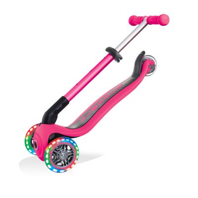 4. Globber Foldable Lights Fuchsia Jr 437-110 3-Wheel Scooter