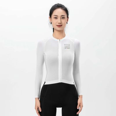 4. Rockbros 15110012005 ROAD TO SKY Women's Cycling Jersey, Long Sleeve, L - White