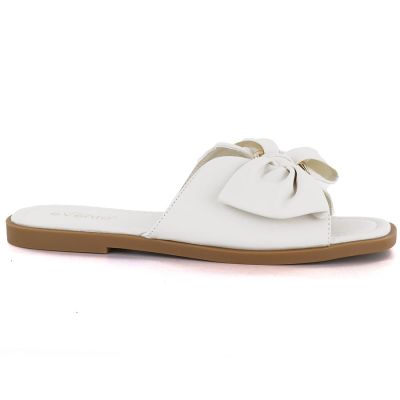 3. Women's flat slippers with bow white eVento 5479
