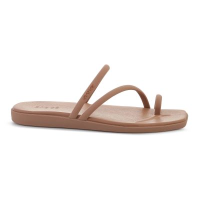 6. CROCS MIAMI TOE LOOP SANDAL IN MILK CHOCOLATE 209862-2JJ