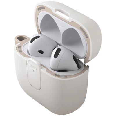 2. Uniq Clyde Lock Case for AirPods 4 - Beige