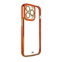 Fashion Case Case for Samsung Galaxy A12 5G Gold Frame Gel Cover Red