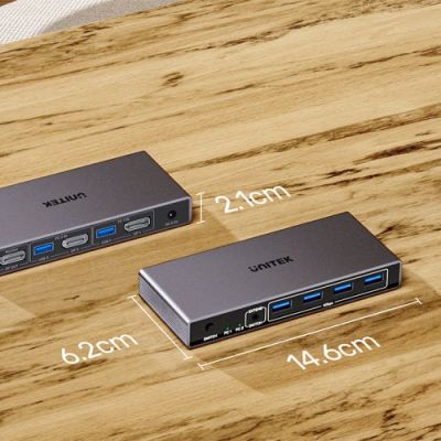 2. Unitek KVM Switch 8K@60Hz USB 3.0 5Gbps DP