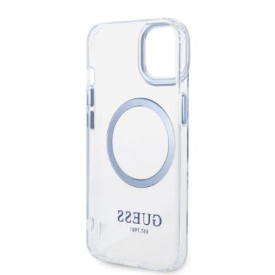 7. Guess Metal Outline MagSafe case for iPhone 14 Plus - blue