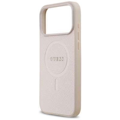 6. Guess Saffiano Classic Logo MagSafe Case for iPhone 17 Pro Max - Pink