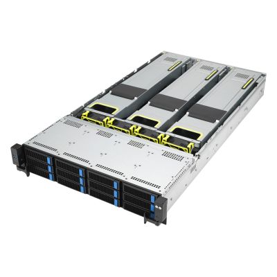 8. Asus Rack Platform (2U) RS720A-E12-RS24U AMD Epyc 9004 (24x NVMe, 2xM.2, 3xGPU, 2x10Gbe, IPMI, 1+1 2600W)