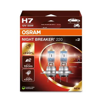 5. HALOGEN BULB FOR CAR OSRAM NIGHT BREAKER 220 H7 2 pcs.