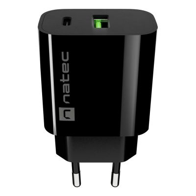 10. NATEC RIBERA WALL CHARGER 1X USB-A + 1X USB-