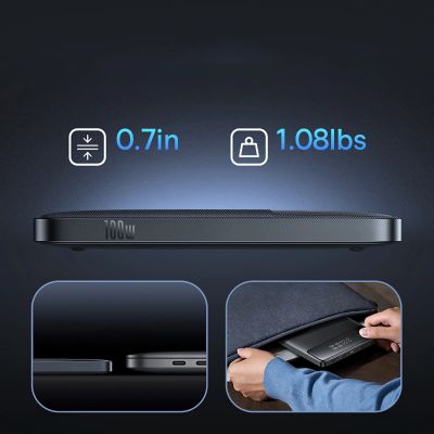 9. Baseus Blade H1 20000mAh 100W Powerbank with Display - Black