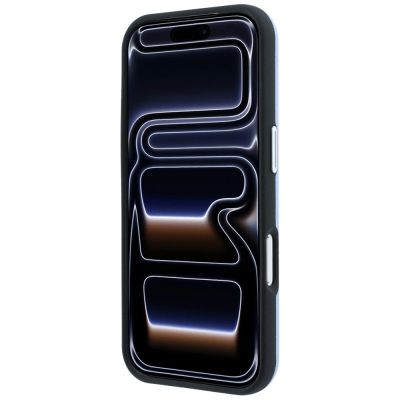 5. BMW Sign Deboss Quilted Metal Logo MagSafe Case for iPhone 17 Pro / 18 Pro - Blue