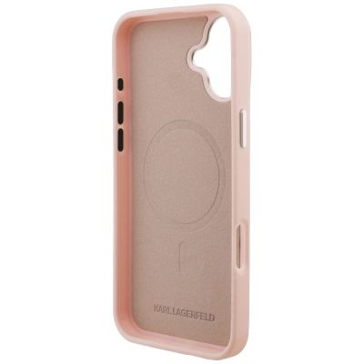 7. Karl Lagerfeld Initial & Metal Logo MagSafe Case for iPhone 16 Plus - Pink