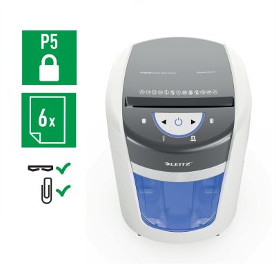 5. Leitz IQ OptiMax Home Office 225 shredder, 15l, P5, 6 sheets, Automatic Start/Stop, Reverse function, Rotating bin - 33% more shred capacity
