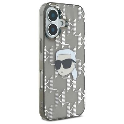 4. Karl Lagerfeld IML Karl Head Electroplated iPhone 16 Case - Black