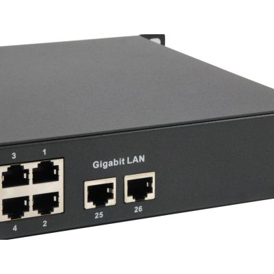 3. LevelOne FE PoE+ Switch 26-Port 19" 150W 1Gbps