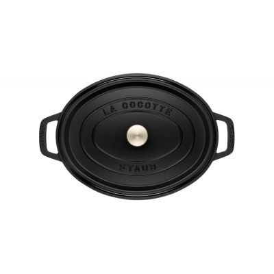 4. Staub Oval Cast Iron Pot – 2.35 L, Black