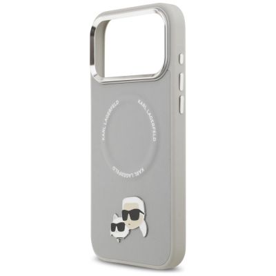6. Karl Lagerfeld Karl & Choupette Pins MagSafe Case for iPhone 17 Pro - Gray