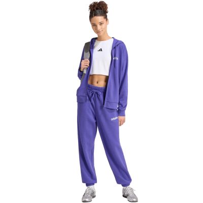 6. adidas Essentials Linear French Terry Cuffed Women's Pants Purple KF8363