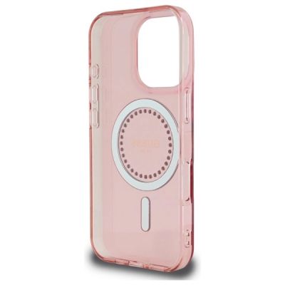 7. Guess IML Rhinestones MagSafe iPhone 16 Pro Case - Pink