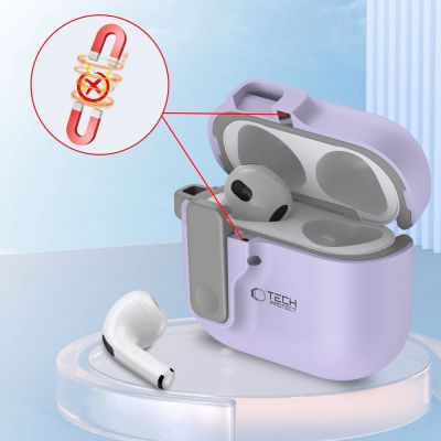 6. Tech-Protect Slim Hook Case for AirPods 4 - Purple