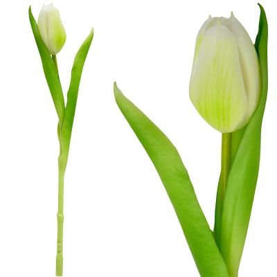 12. WHITE TULIP 31CM LIFE-LIKE SPRING DECORATION