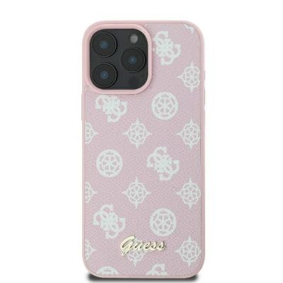 3. Guess Peony Script Logo MagSafe Case for iPhone 16 Pro - Pink