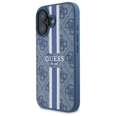 2. Guess 4G Printed Stripes MagSafe case for iPhone 16 - blue