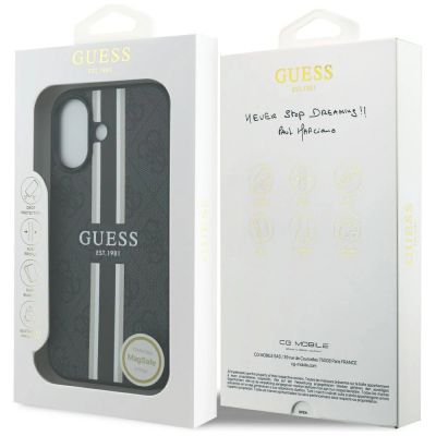 8. Guess 4G Printed Stripes MagSafe case for iPhone 17 - black