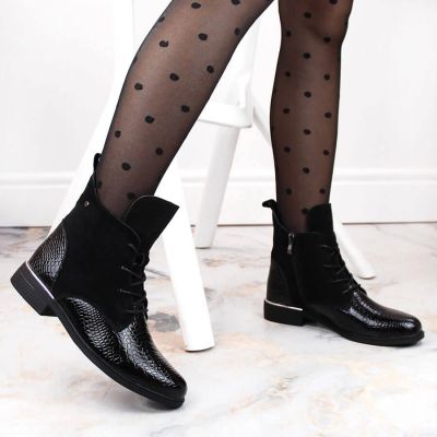 11. Filippo W PAW476 black patent leather insulated ankle boots