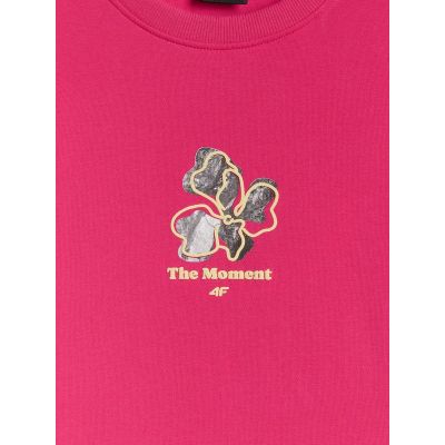 5. Women's loose T-shirt with print 4F 4FRSS26TTSHF3706-53S
