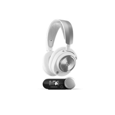 6. Steelseries Arctis Nova Pro Wireless Wired & Wireless Bluetooth Headband Gaming Headset Silver, White