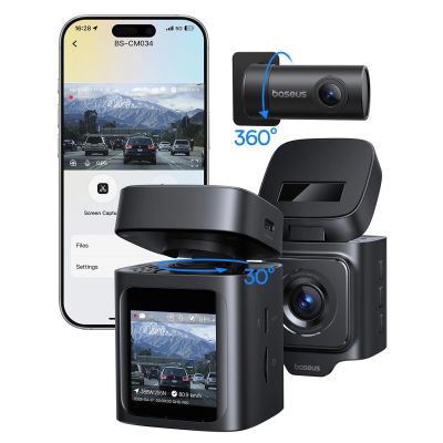 2. Baseus PrimeTrip VD1 Pro 4K Car Dash Cam with 1080p Rear Camera and Power Kit - Black