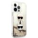 4. Karl Lagerfeld Liquid Glitter Karl&Choupette Head Case for iPhone 13 Pro Max 6.7" - Gold
