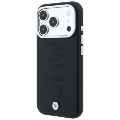 2. BMW Sign Deboss Quilted Metal Logo MagSafe Case for iPhone 18 Pro Max - Dark Gray