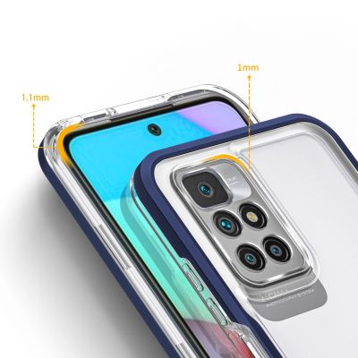 4. Clear 3in1 Case for Xiaomi Redmi 10 Frame Gel Cover Blue