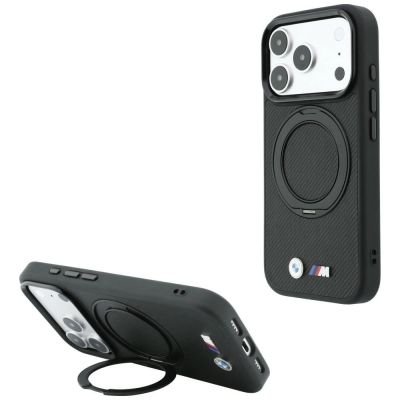 BMW Kevlar Ring Stand 360 MagSafe Case for iPhone 18 Pro Max / 17 Pro Max - Black