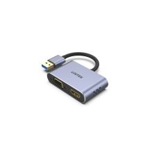 UNITEK V1304A Cable Adapter 0.15m USB Type-A HDMI + VGA (D-Sub) Gray