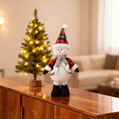 5. DECORATIVE SNOWMAN 50CM RED