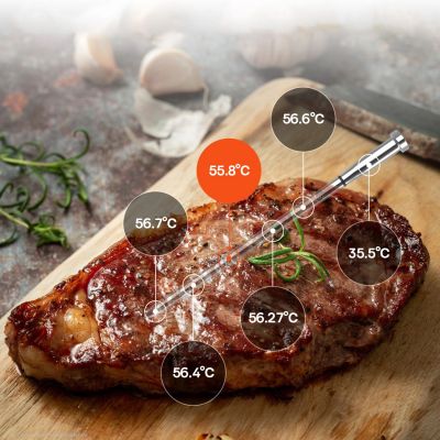 6. Meatmeet S Pro Kitchen Thermometer with Bluetooth App for Grill, Oven, Smoker - Gray