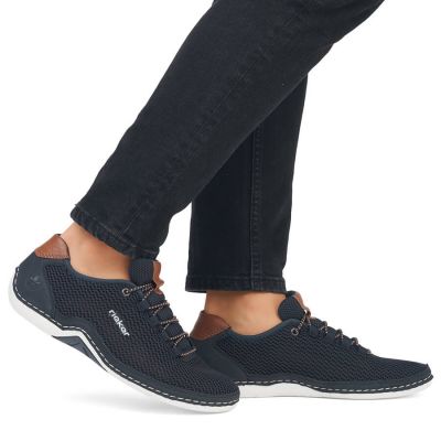 6. Comfortable Rieker M RKR666 navy blue shoes