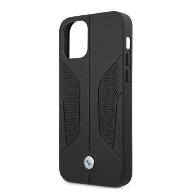 6. BMW Leather Perforated Sides Case for iPhone 12 Pro Max - Black