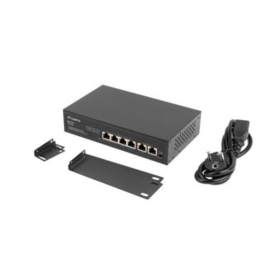 3. LANBERG SWITCH POE+ RACK 10"/19" (4X 100MB/S POE+, 2X 100MB/S) RSFE-4P-2FE-60