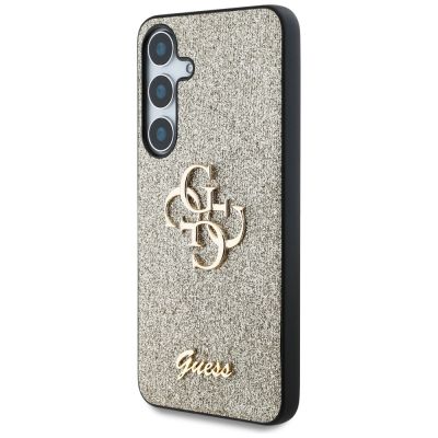 2. Guess Fixed Glitter Big 4G Metal Logo case for Samsung Galaxy S25 gold