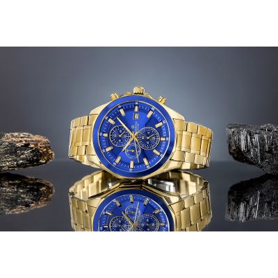 5. Men's Watch Giewont Chronograph Sapphire Gold Blue GW7290-B6